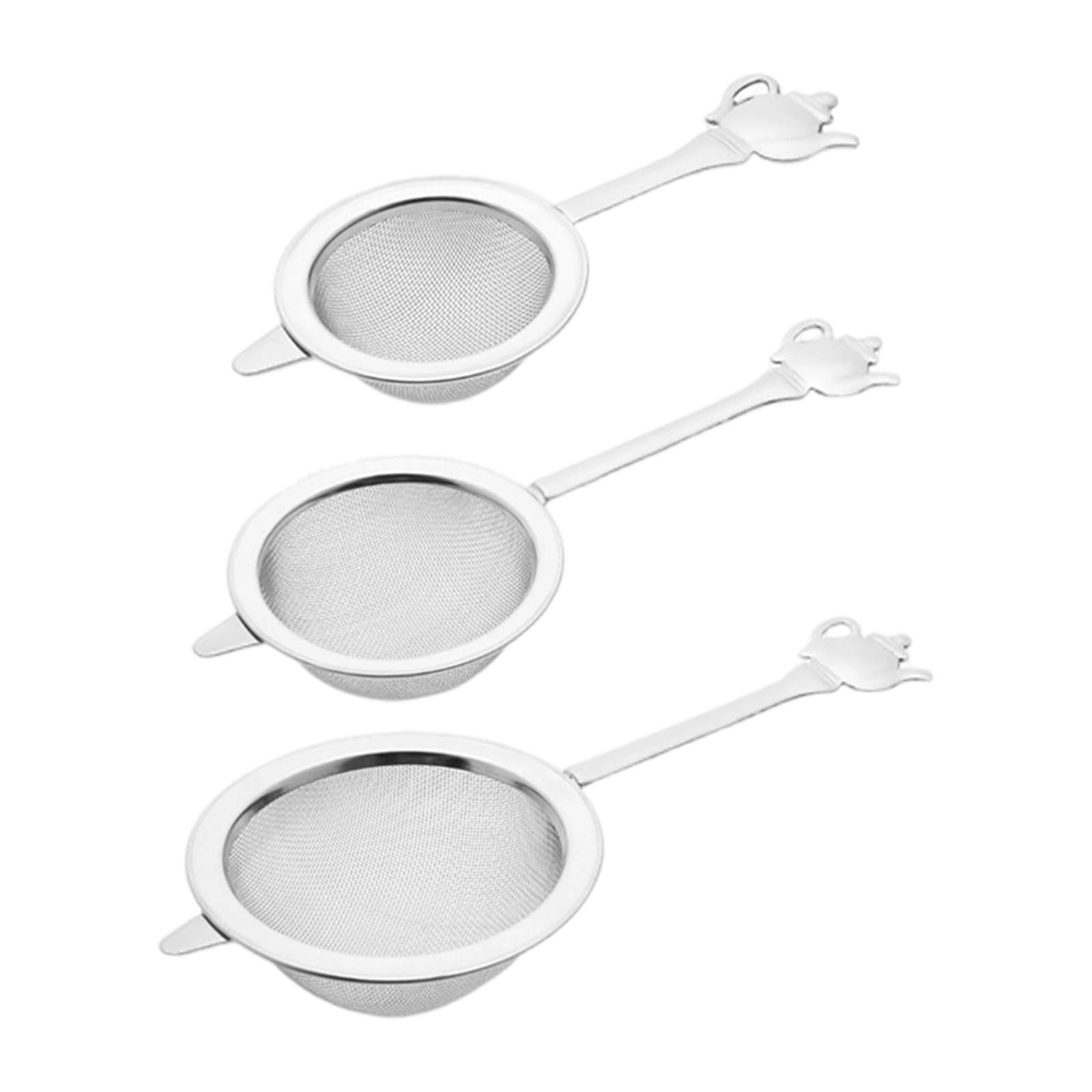 Nucelit Food Grade 304 Stainless Steel Teas Infuser Basket Fine Meshes Strainers with Ergonomic Handle for Hot Iced Beverages Food Grade Teas Infuser with Fine Meshes