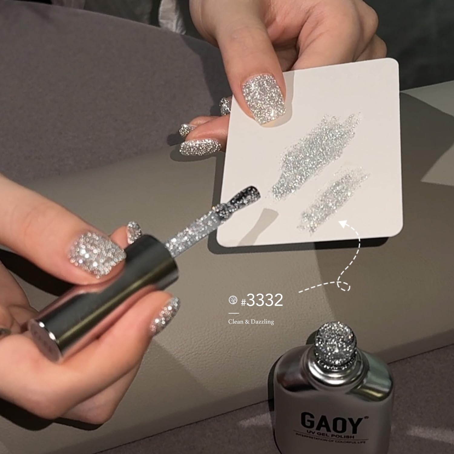 Amazon.com : GAOY Silver Reflective Glitter Gel Nail Polish, 16ml