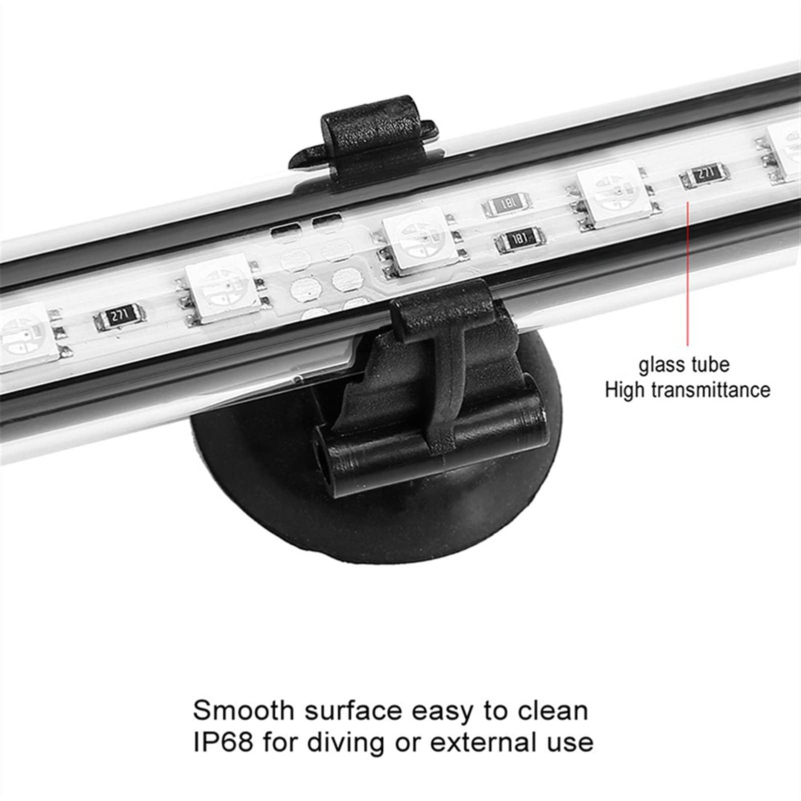 Eclairage Piscine RVB Aquarium Light 19-59cm Télécommande Lampe de plongée de plongée de lampe colorée Plantes Lampe de poisson Tank Essential amphibie IP68 Étanche Lampe LED Submersible ( Color : 29c