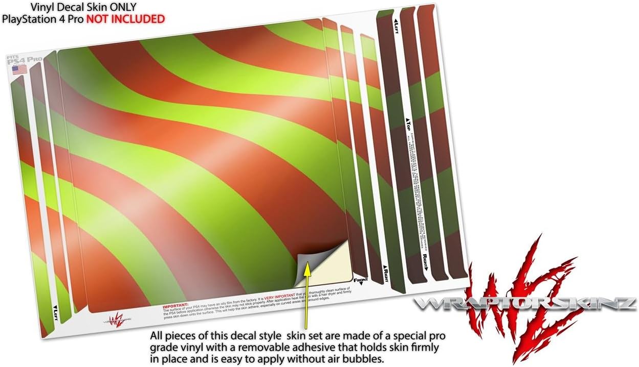 Vinyl Decal Skin Wrap Compatible with Sony PlayStation 4 Pro Console Two Tone Waves Neon Green Orange