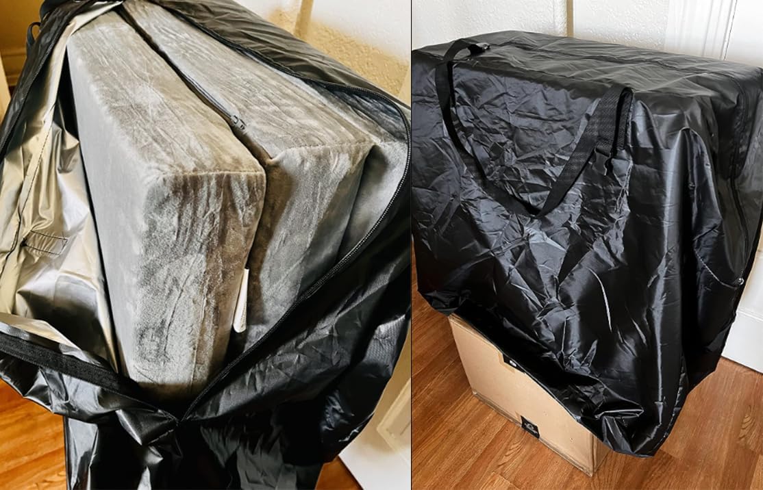 Folding Mattress Storage Bag Waterproof Foldable Memory Foam Tri-Fold Guest Bed Mattress Carry Case Bags for 4" Single Trifold Mattresses 26x26x13in