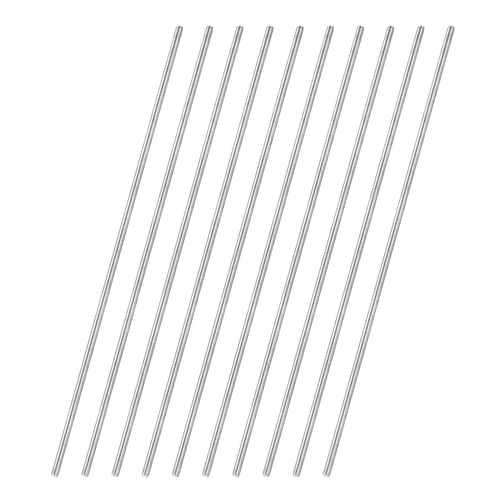 QUARKZMAN 10 Pezzi 304 Acciaio Inossidabile Asta Rotonda, Diametro 3/16", Lunghezza 16"(400mm) Aste Metalliche Piene, Barra Tornio Asta Acciaio Per Modelli Fai Da Te Aereo Nave Auto