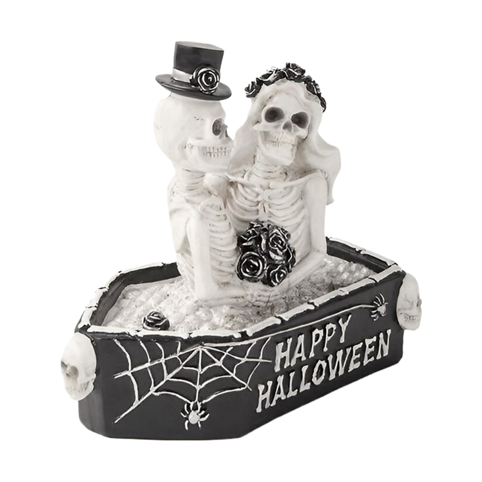 Sculpture en résine de squelettes d'Halloween : objet d'art robuste pour comptoir de magasin