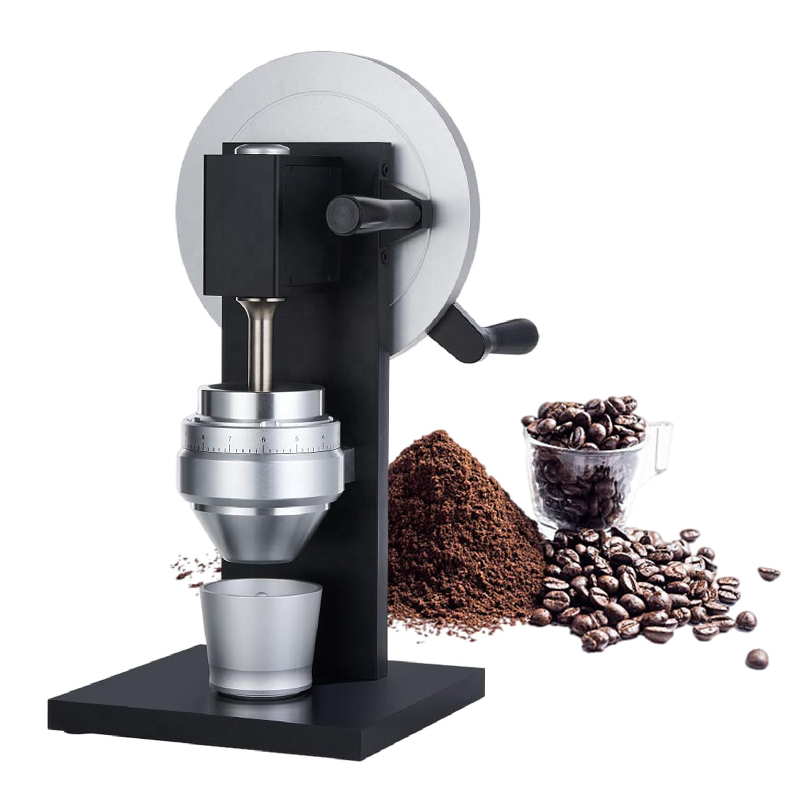 Ręczny Młynek do Kawy z Pokrętłem, Ręczny Młyn do Ziaren Kawy, Młynek Stożkowy z Prostą Rękojeścią do Biura, Espresso, Pour Over, itp.