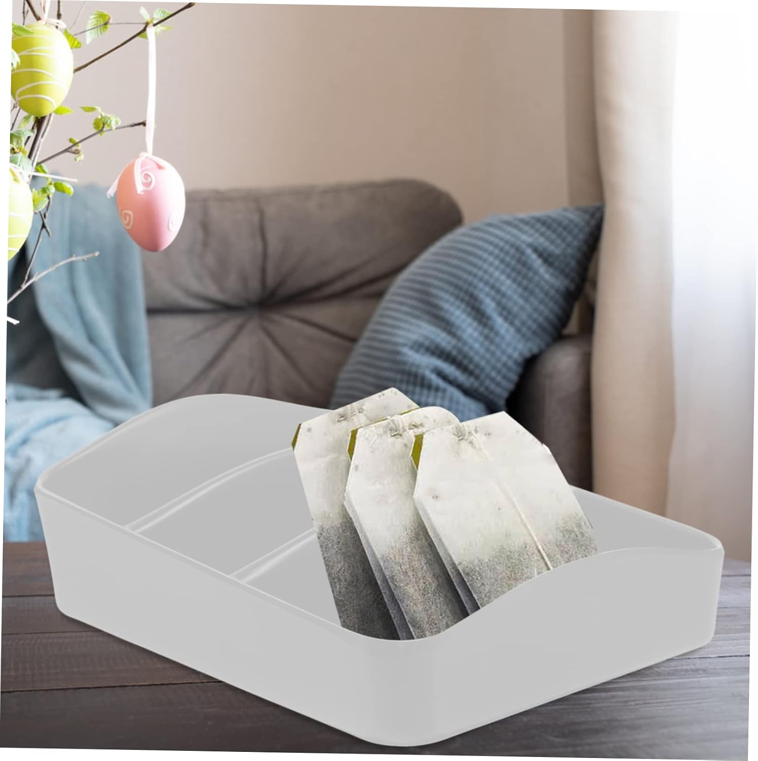 Cabilock Desktop Coffee Bag Holder Organizer with Multi Grid Open Mouth