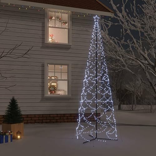 Árbol de cono de Navidad, blanco frío, 1400 LED, 5 x 16 pies
