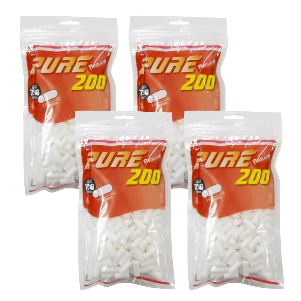 pure ピュアレギュラー 手巻きタバコ用 プレーンフィルター200個入り (4個セット)