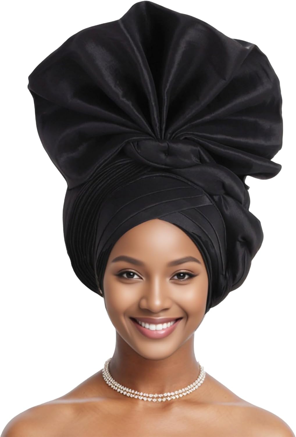 African Headwrap – Automatic Gele Pre-Tied Headscarf, Ready-to-Wear Nigerian Headpiece for Women’s Wedding & Party