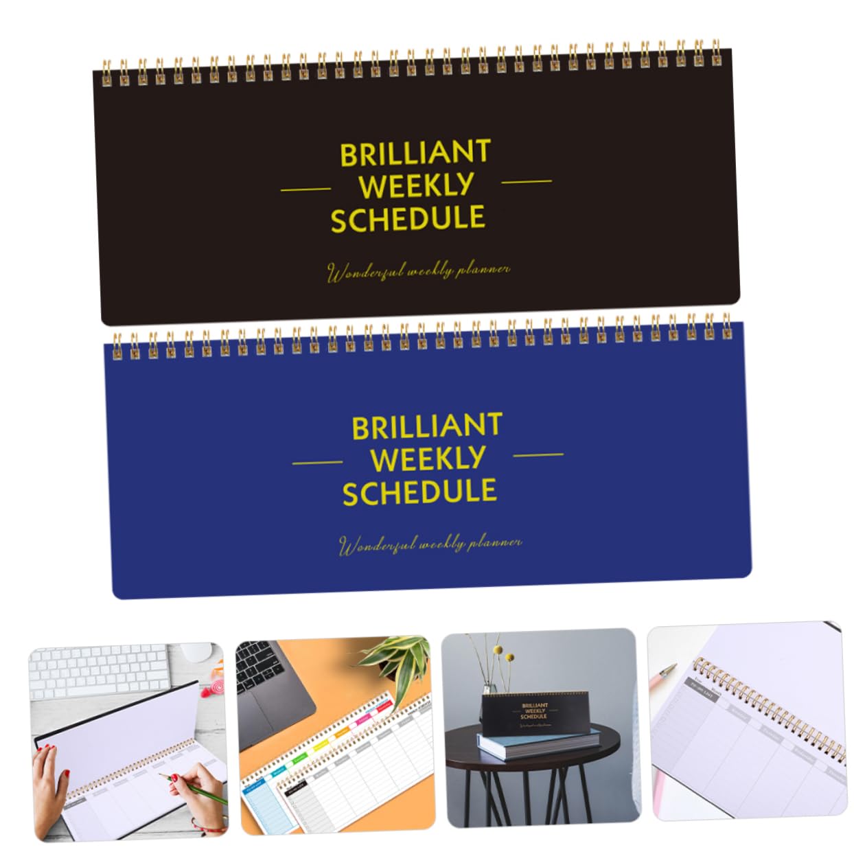 Planificador Semanal en Inglés Espiral, 2 Piezas, Papel