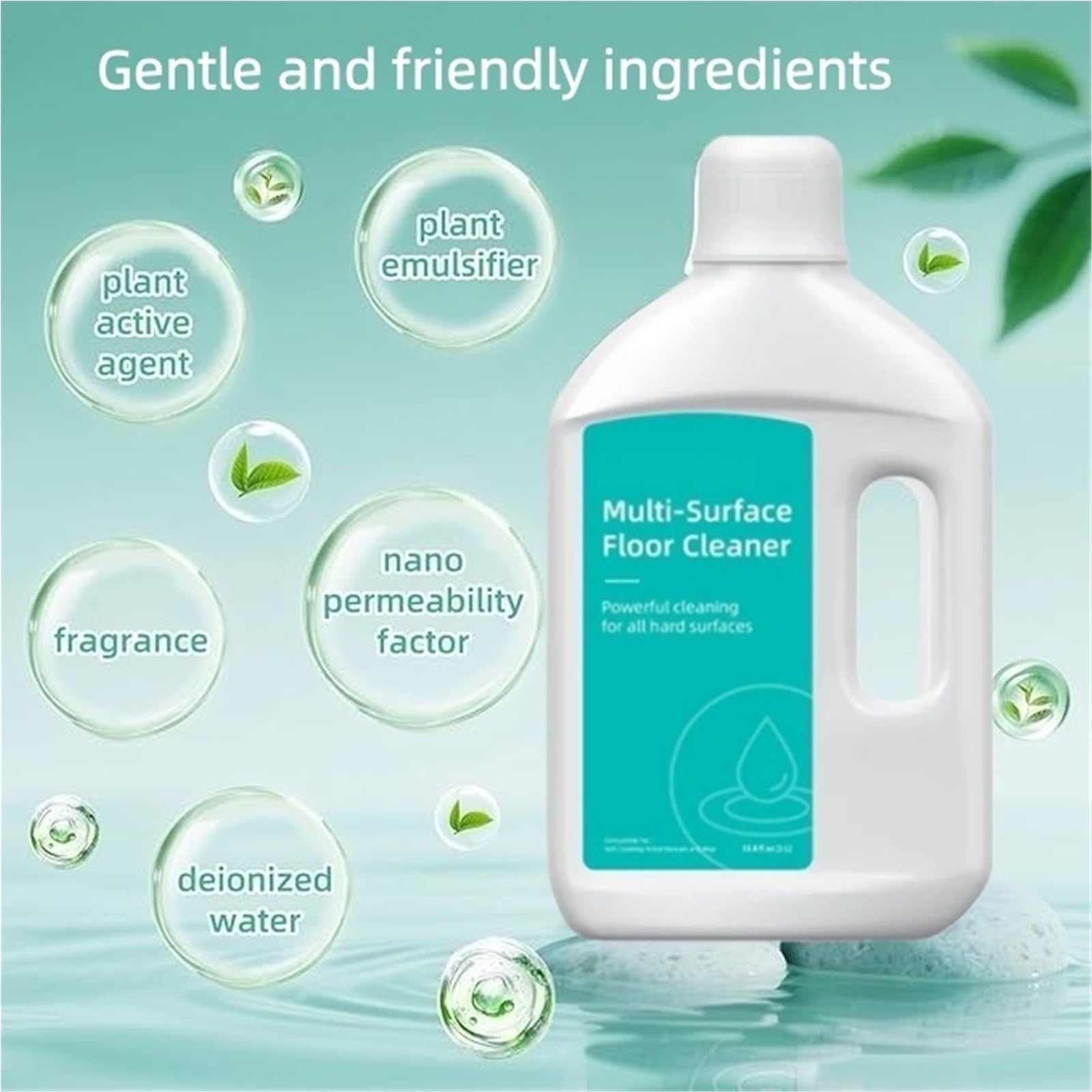 Solución limpiadora de suelos de 1000 ml (33,8 onzas líquidas), compatible con Mova S20 Ultra, aspiradora robot y fregona.(4packs)