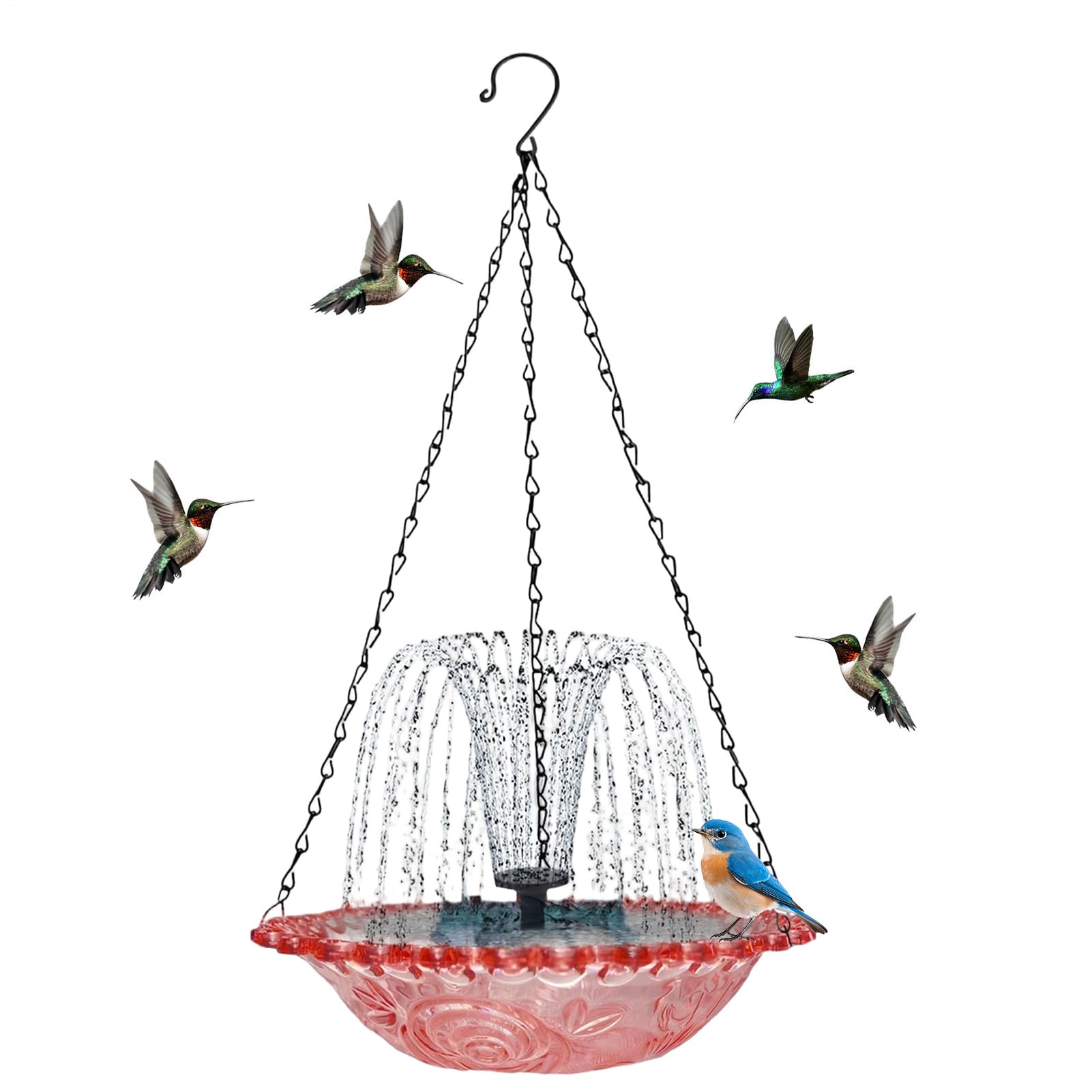 Solar Fountain for Bird Bath Suspending Bowl Animals Dish