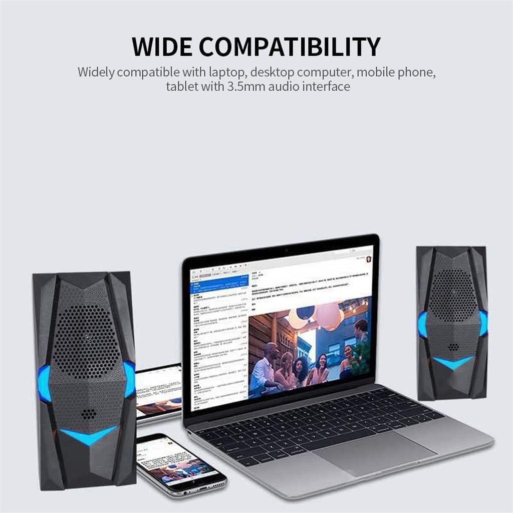 Computer Speakers for Desktop, USB Wired Computer Speaker Multimedia Speaker Desktop Speaker Stereo Sound Effect Independent Volume Control for PC Laptop
