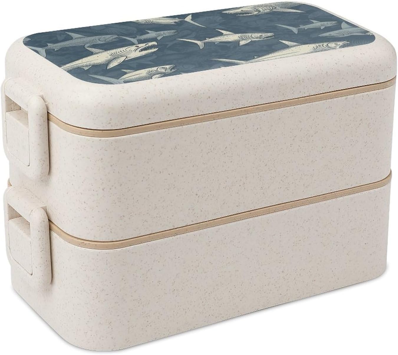 Lunch Box Bento Premium Shark Printed Bento Box Bento with Spoon And Fork with Compartment Containers Suitable for Men And Women, style