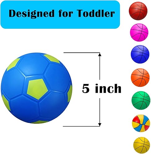 Miniatura 2 de ABAJI Mini paquete de 2 juguetes de 5 pulgadas de baloncesto de fútbol bomba de material de goma mini aro niños adolescentes piscina interior