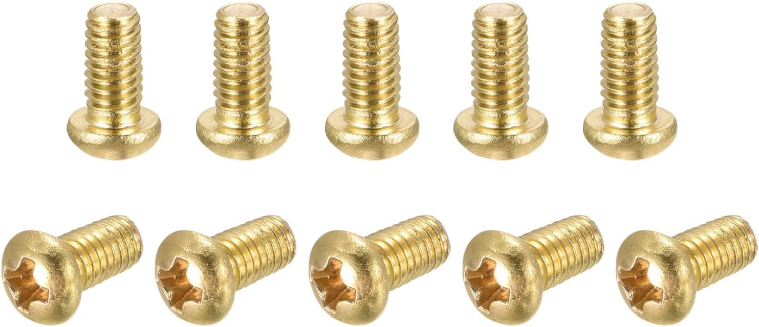 uxcell Brass Machine Screws, M4x8mm Phillips Pan Head