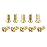 uxcell Brass Machine Screws, M4x8mm Phillips Pan Head Fastener Bolts for Furniture, Office Equipment, Electronics 12Pcs