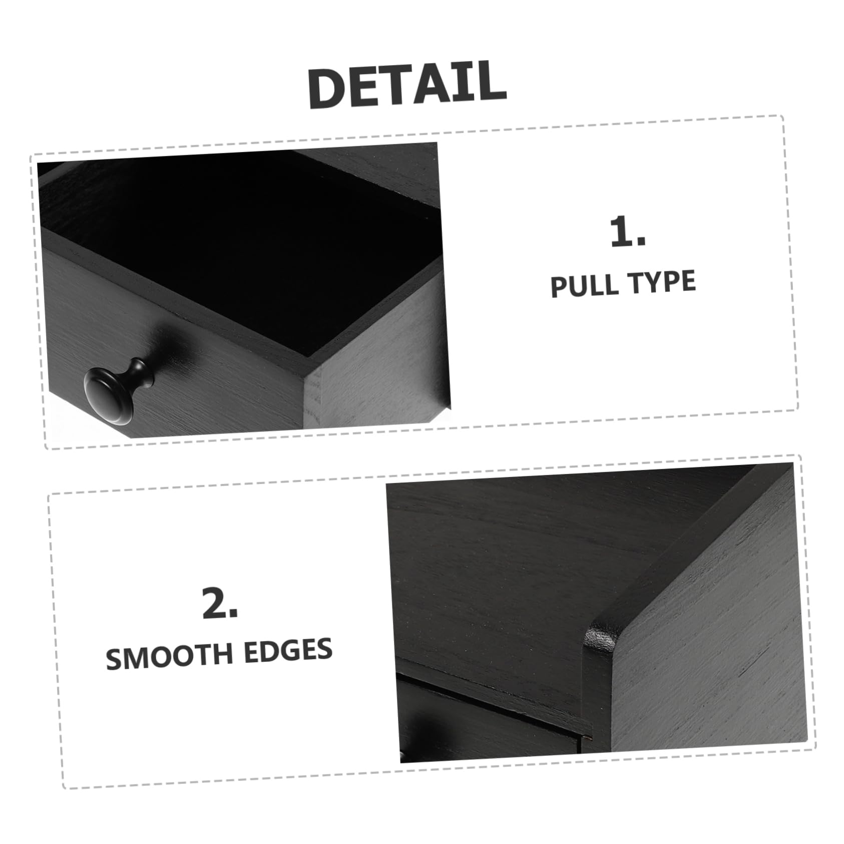 ABOOFAN Cassetto Porta-Tè e Caffè in Legno, Organizer da Tavolo Minimalista Nero, Grande Capacità Scomparti per Bustine e Capsule