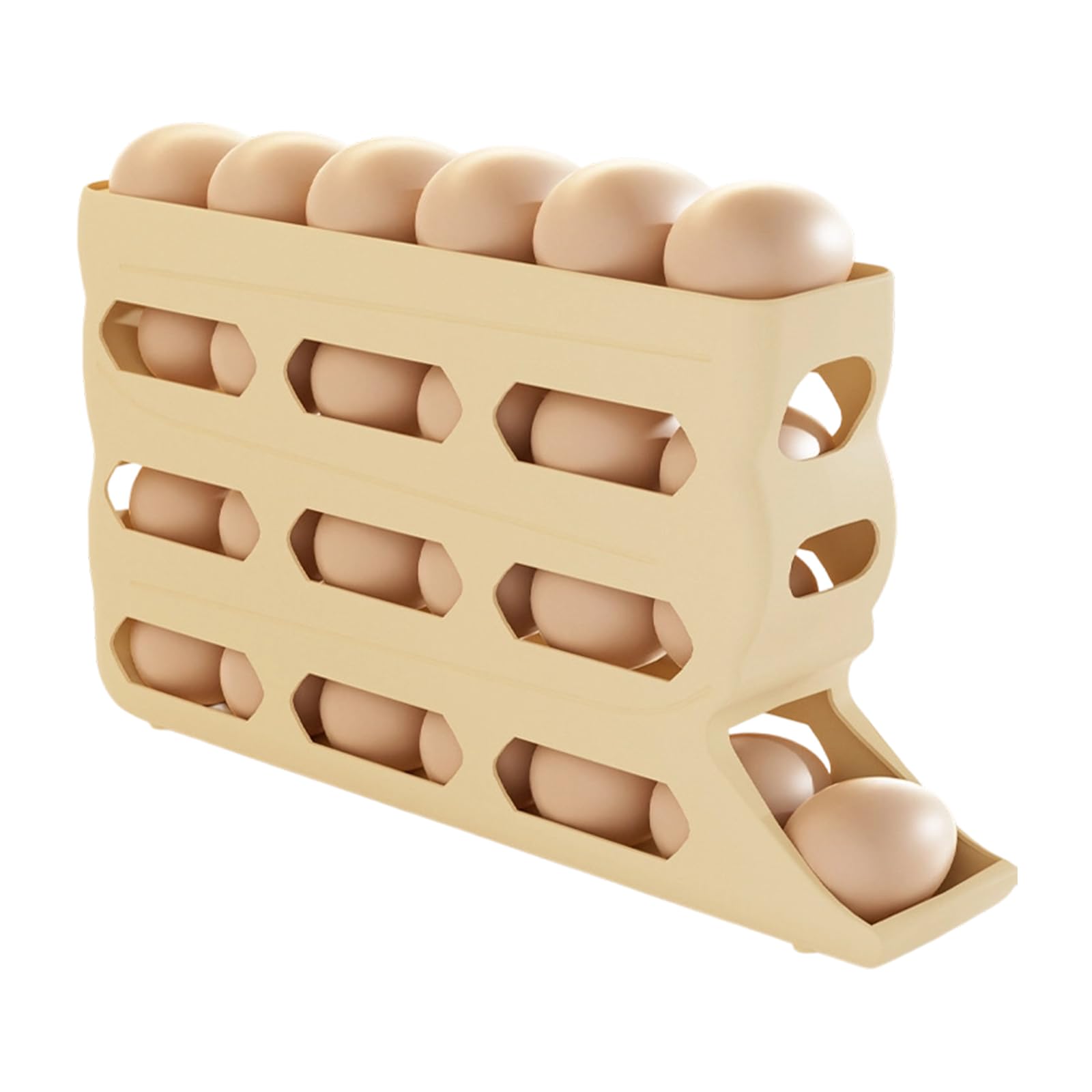 hogtnd Space-saving egg organiser with transparent lid for quick stock control and tidy storage, refrigerator, practical egg dispenser