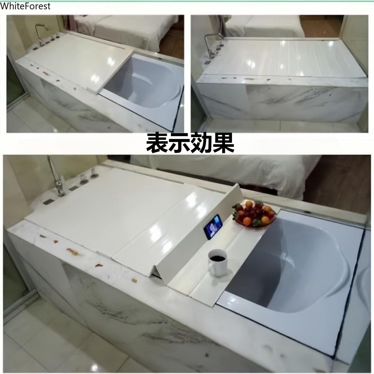 WhiteForest 風呂ふた バスタブふた 折りたたみ お風呂 蓋 カバー 浴室 ふろふた 浴槽ふた 保温 防カビ 防塵 抗菌