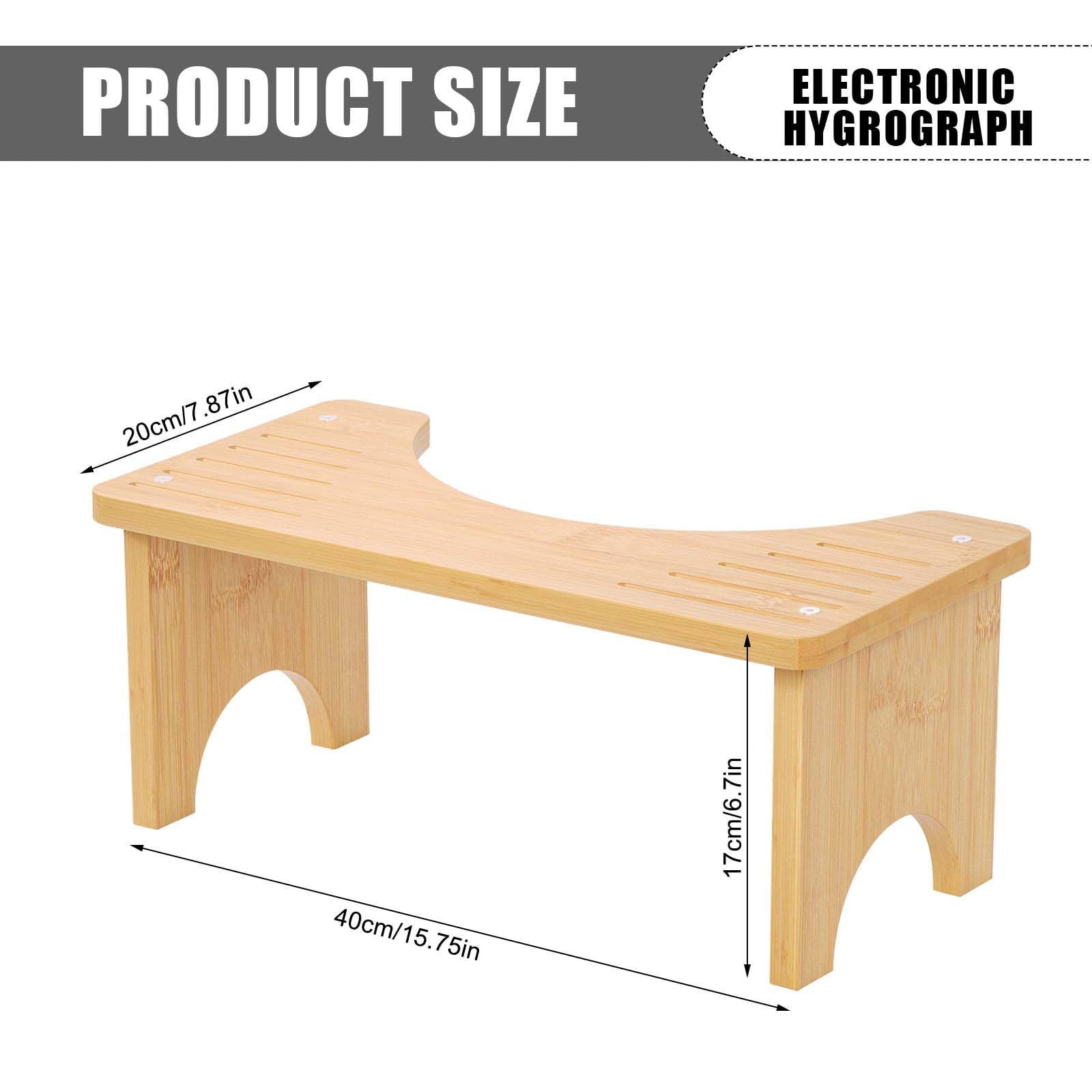 Toilettenhocker aus Bambus, Toilettenhocker für Erwachsene Rutschfester Squatty Potty Hocker, Tragbarer Ergonomischer Klohocker/WC Hocker für Natürliche und Bequeme Ausscheidung