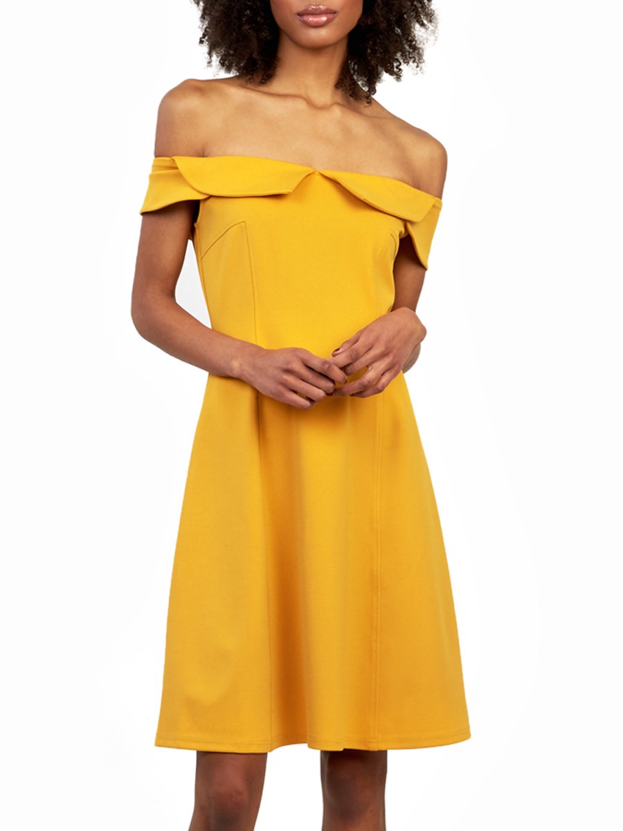 Gracia Collar Detail Off Shoulder top Detail Dress