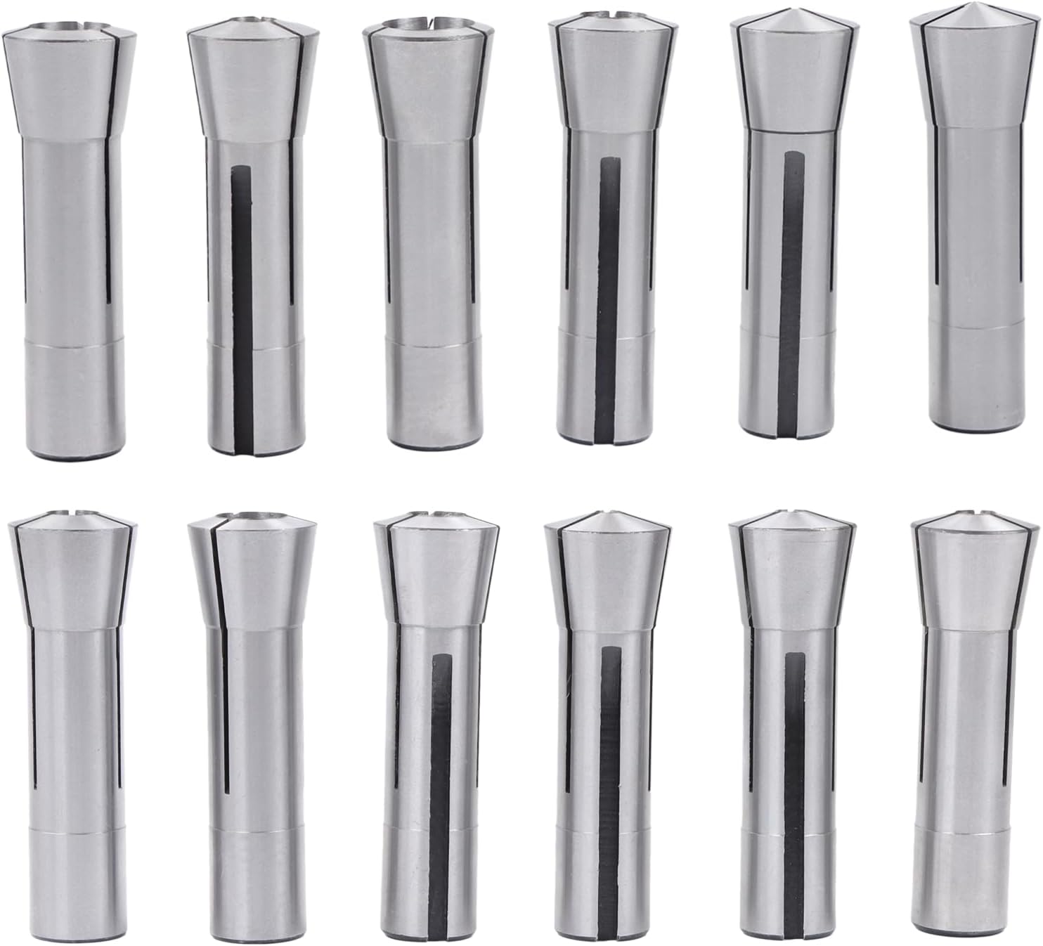 findmall 12pcs R8 Spring Collets Set Metric 1/8 to 7/8 for Milling, Drilling, CNC Machines - High Accuracy Ground Spring Steel