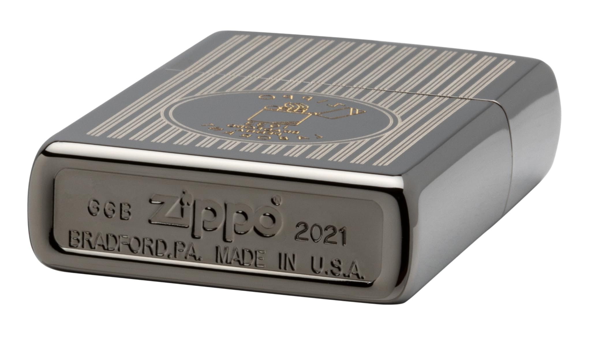 Zippo Sturmfeuerzeug - Founder's Day, Black Ice, Laser Two-Tone - Nachfüllbar - Wiederverwendbar - Windfestes Design - Geschenkbox - Made in USA