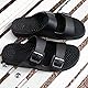 Revs - Lochy - Reflexzonenmassage & Akupressur Sandalen mit Doppelriemen für Herren, Schwarz 44/45EU (Etikett 45EU)