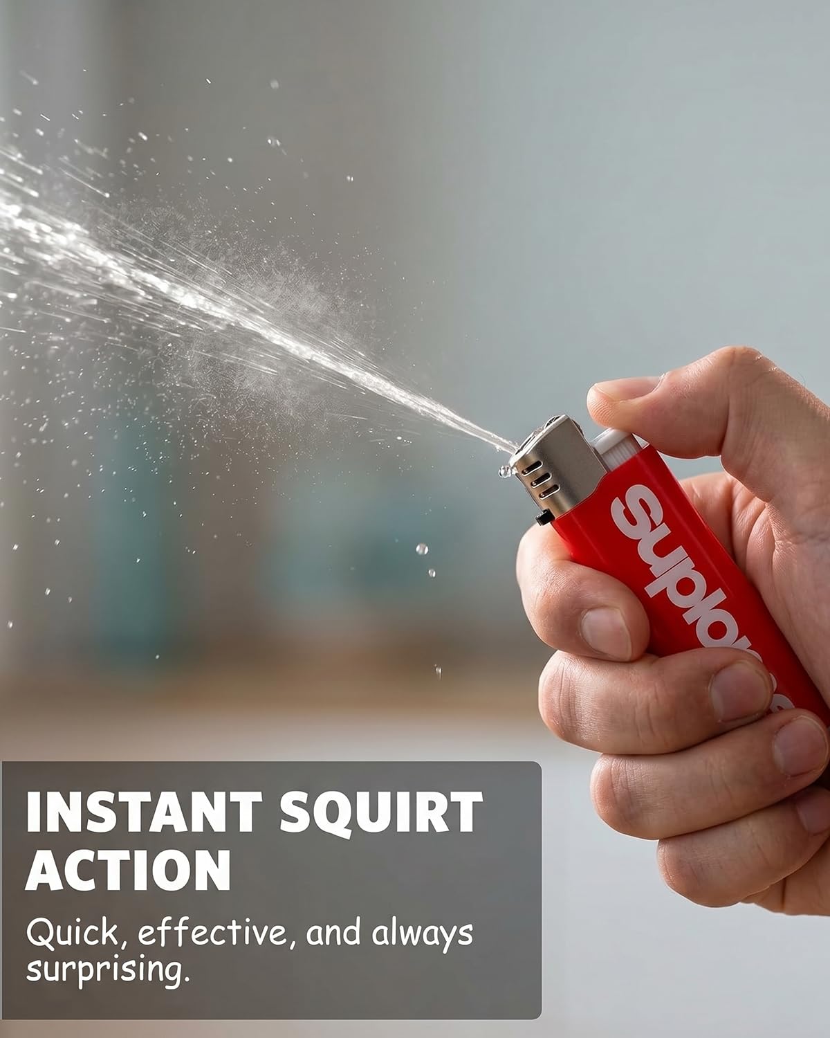 3 Pezzi Set di scherzi, Accendino a Pistola ad Acqua and Penna a pistola ad acqua, Giocattolo di Scherzo, Pistola a Spruzzo ad Acqua, Scherzi Divertenti, Piccoli Giocattoli