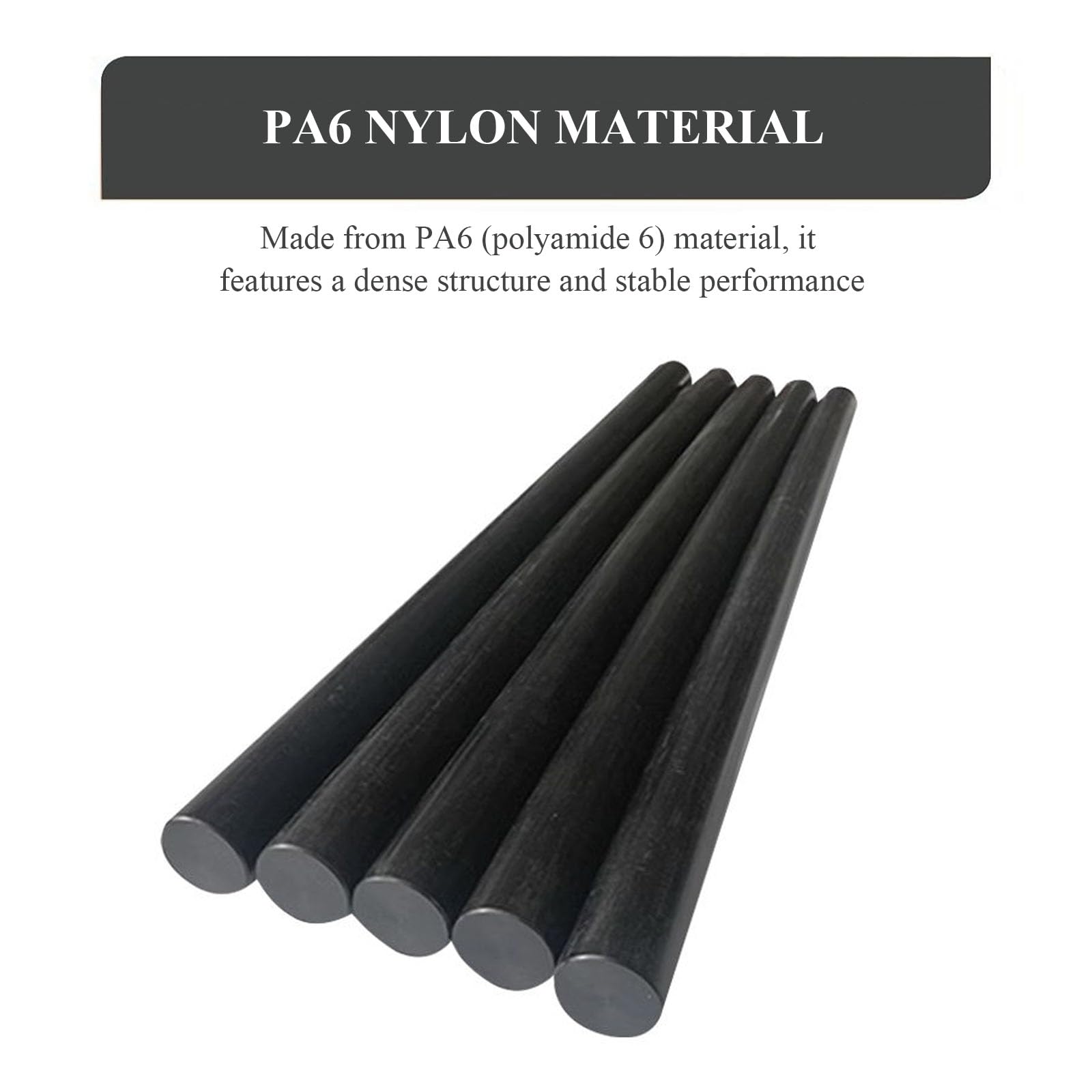 4 Piezas De Varillas De Nylon Negro, Barra Redonda Sólida Longitud 500 Mm, Diámetro 15-30 Mm Adecuadas para Manualidades De Bricolaje Y Modelismo,Diameter 30mm