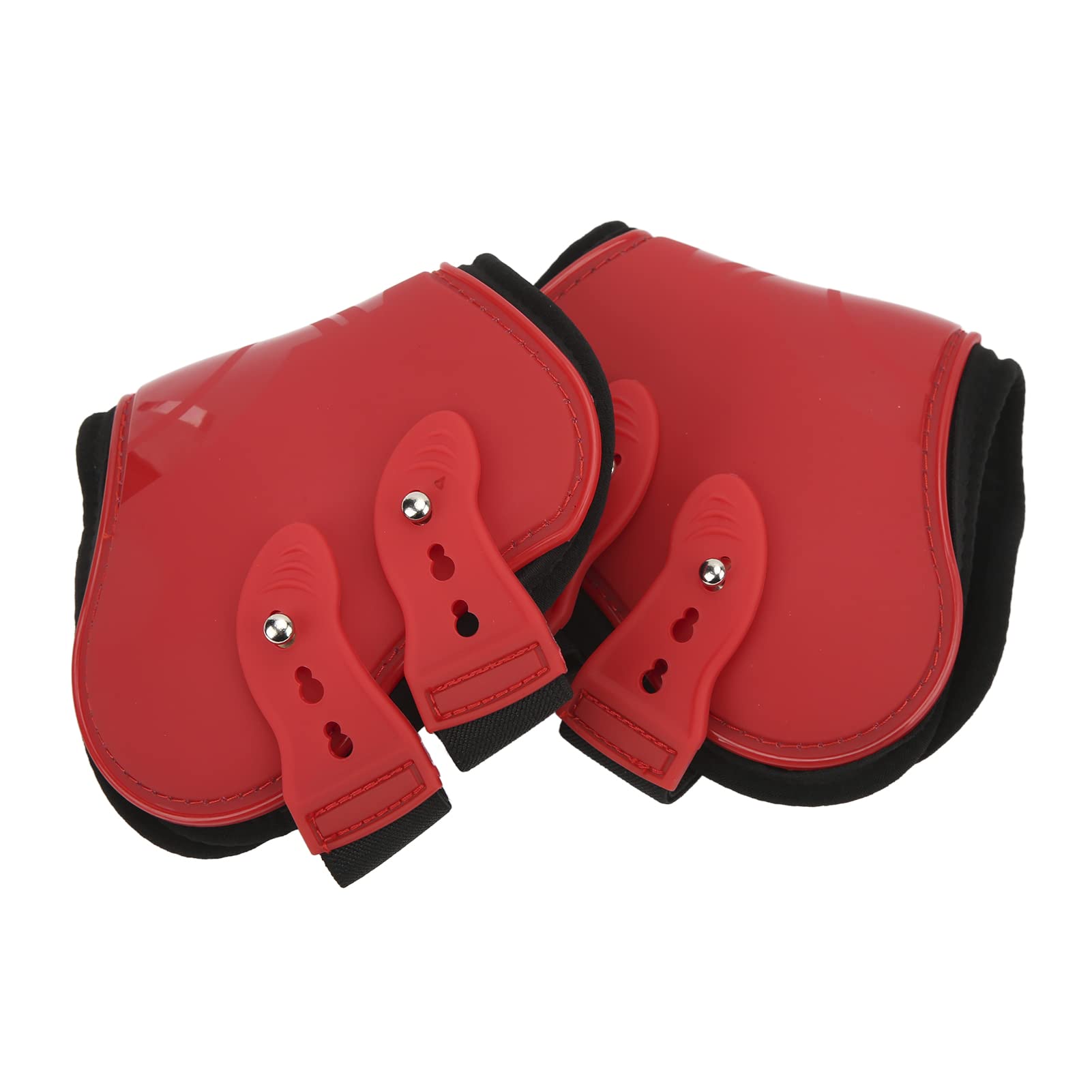 Jeanoko Set Protezioni per Gambe Cavallo 4 Pezzi Protezione Regolabile in Neoprene e PU per Attrezzatura Equestre da Salto e da Corsa (Set rosso davanti e dietro Medio)