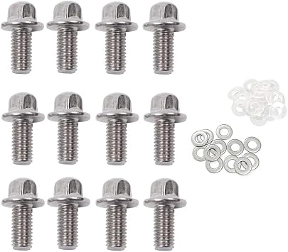 Drum Set Hardware 12-Pack Stainless Steel Drum Tight Screw Tension Rods for Percussion Instrument Parts (M5 x15mm)