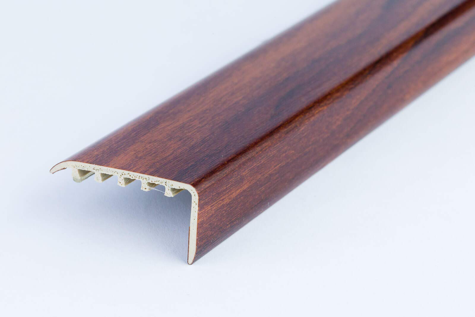 UPVC Stair Nosing 45x22 for Wooden Laminate Stairs Edge Protection Profile KP-4522 TMW Profiles (Walnut)