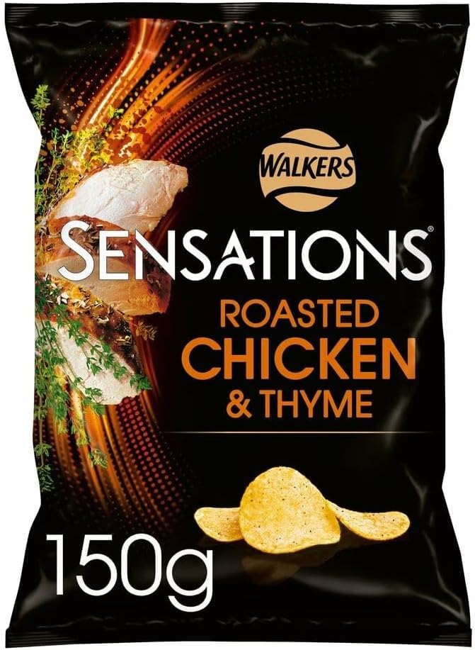 Walkers Sensations Roast Chicken & Thyme Sharing Bag Crisps 150g(2 Pack) | Not suitable for vegetarians | Contains no artificial colours, or Added MSG | Perfect for sharing with friends
