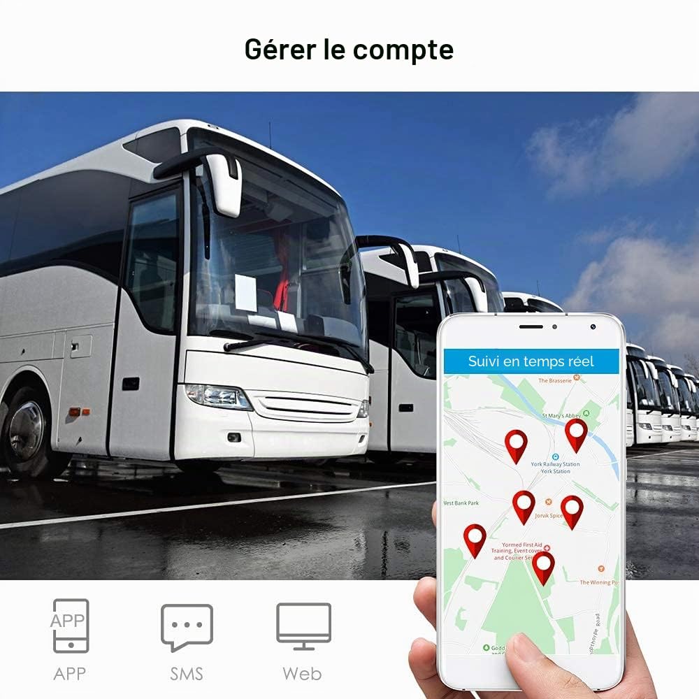 Traceur GPS Voiture 4G LTE 20000mAh - Autonomie Jusqu'à 240 Jours, Tracker GPS Moto Magnétique sans Perçage, Localisateur GPS Anti-Vol avec Alarme Vibration/Géofence pour Gestion de Flotte TK905Pro