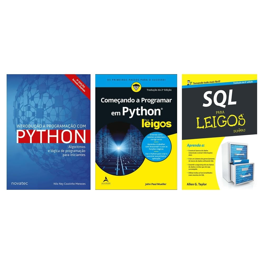 Kit Introdução 4ª ed. + Começando a programar em Python + Sql para leigos