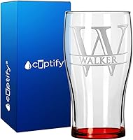 Vista 70 de Vaso de pub personalizado elaborado con nombre de círculo de 20 onzas, copas de cerveza grabadas con fondo azul con texto personalizado, regalo