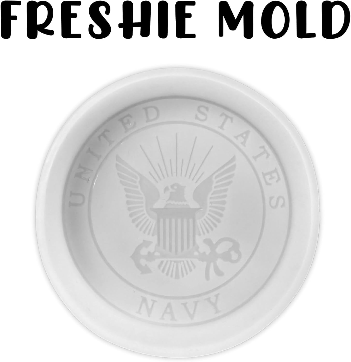 Military United States Branch Silicone Freshie Mold 4” Circle 0.8” D Scented Aroma Beads Men’s Patriotic Aviation Sailing Veteran Soldier American Flag USA