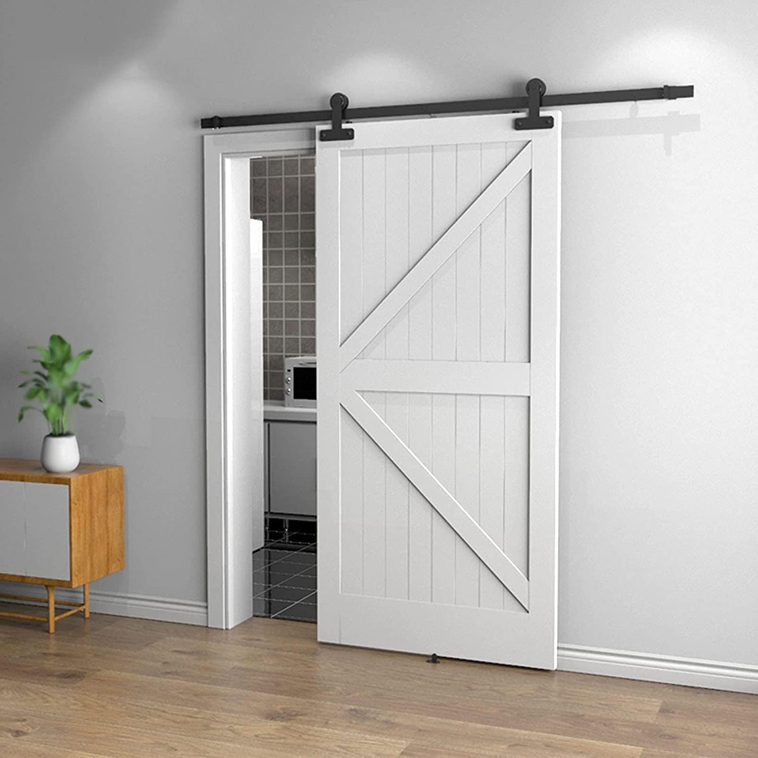 LSDRALOBBEB Sliding Barn Door Floor Guide Heavy Duty