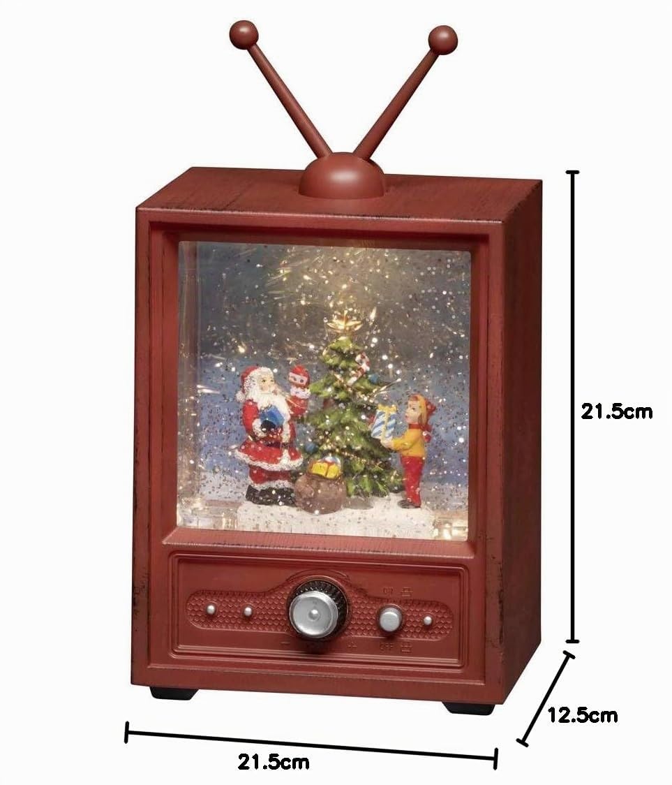 Konstsmide LED Fernseher mit Weihnachtsmann und Kind, wassergefüllt, wählbare Energiefunktion, 8 klassischen Weihnachtsliedern, 1 warm weiße Diode, 4.5V Innentrafo/batteriebetrieben, Innen - 4372-000