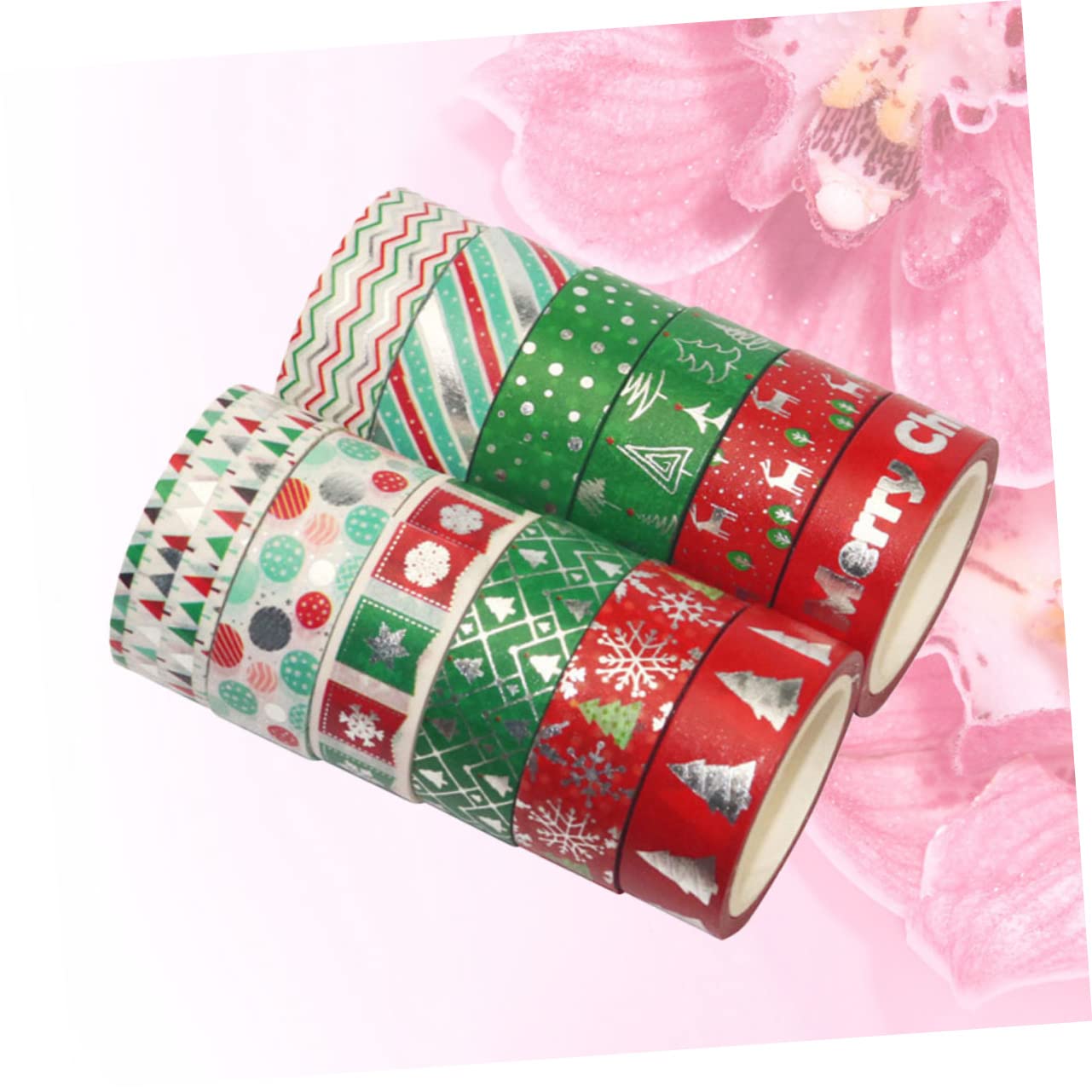 EXCEART 3 Juegos De Cintas Adhesivas De Papel Washi Colección Navideña para Envolver Manualidades Decoración del Hogar Y La Oficina 12 Rollos X 3