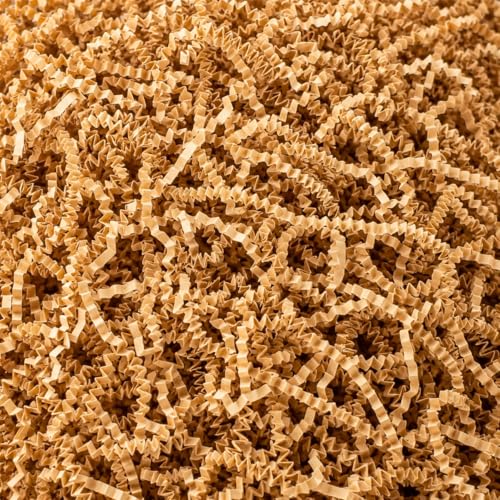 Sukh Brown Crinkle Paper Filler - Shredded Paper Gift Basket & Box Wrap