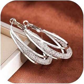 925 Sterling Silver Earrings for Women 14k Gold Hoop Earrings Full Diamond Hypoallergenic Cubic Zirconia Jewelry