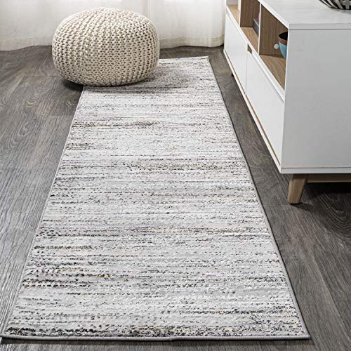 Tapete Runner Moderno 2x8 ft Gris y Negro miniatura 1