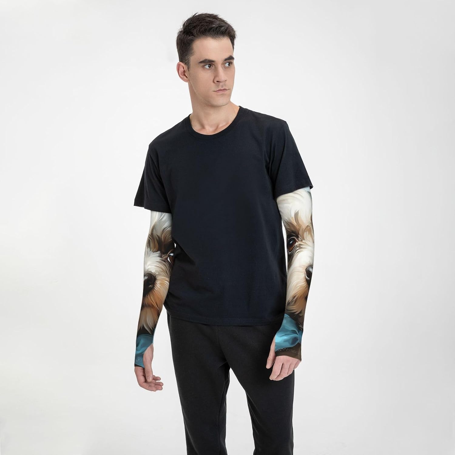 Arm Sleeves Cooling UV Sun Sleeves for Men & Women | Shih Tzu Dog Uv Sleeve Sun Protection Sports Compression Upf 50+|Breathable|Tattoo Cover Up|Outdoor Work