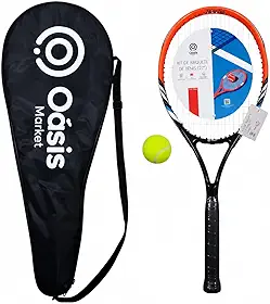 Kit Raquete de Tênis com Bola e Bolsa Oasis – Leve e Resistente, Ideal para Iniciantes e Lazer ao Ar Livre, Portátil para Praia, Parque e Quadra