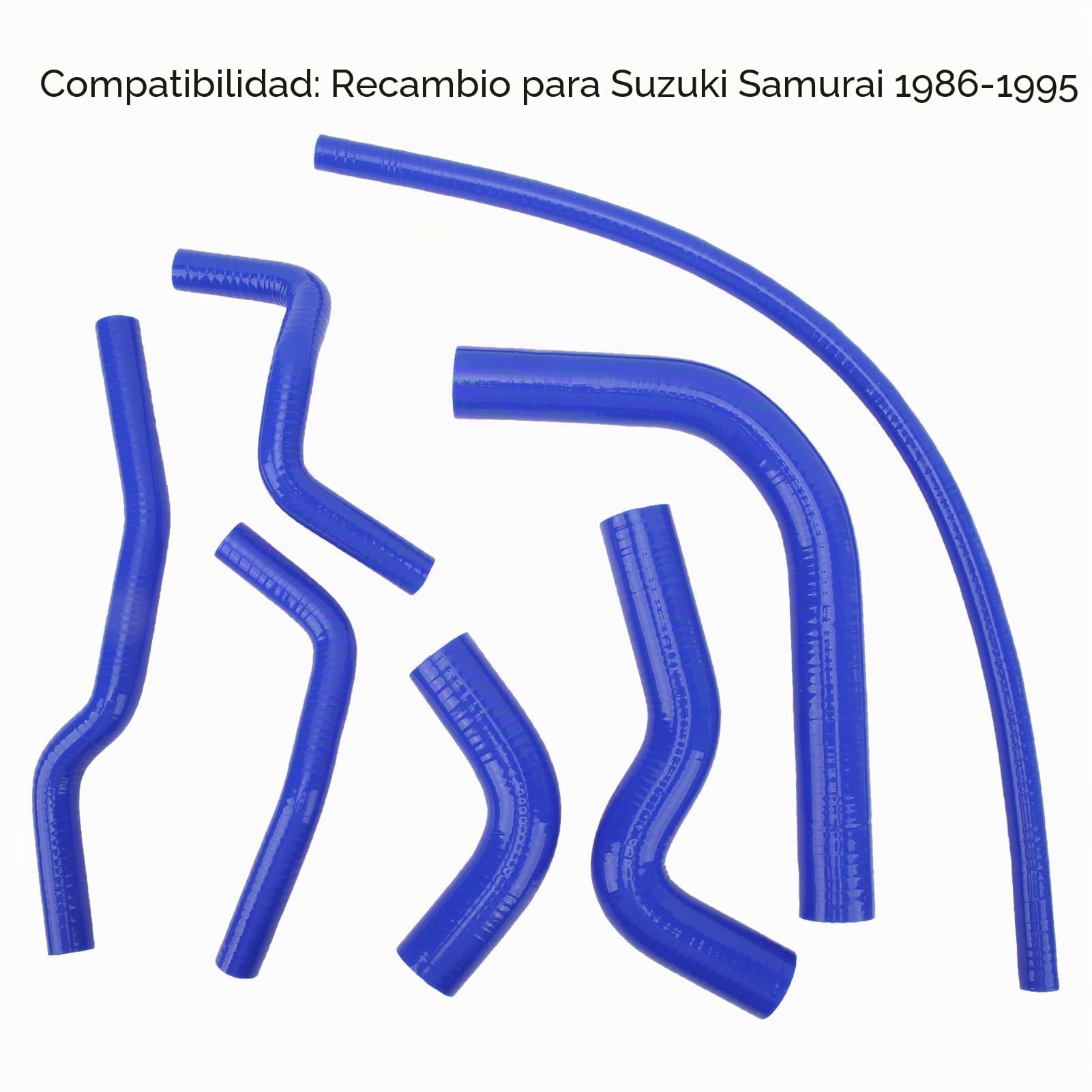 Manguera de Refrigerante de Radiador de Silicona para Suzuki Samurai 1986-1995, Kit de Manguera de Tubo de Refrigerante de Radiador Resistente Al Calor a Prueba de Fugas de (Azul)