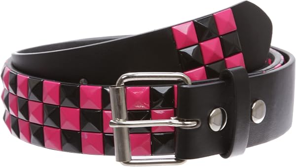 beltiscool Gürtel mit Nieten Fuchsia & Schwarz 3.8cm
