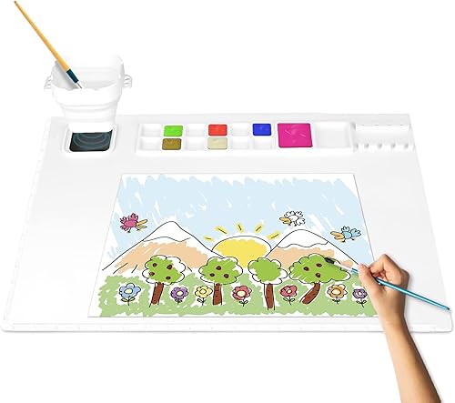 Tapete de silicona para pintura tapete de silicona para manualidades con taza desmontable y soporte para pintura tapete de silicona para pintura