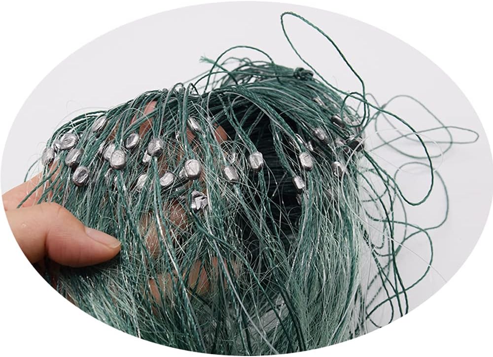 NA 328FTX9.8FT Fishing Gill Net - Handmade Three Layer Fishing Net with PVC Foam Float Bobbers, Lead Sinkers and 25M Fishing Line